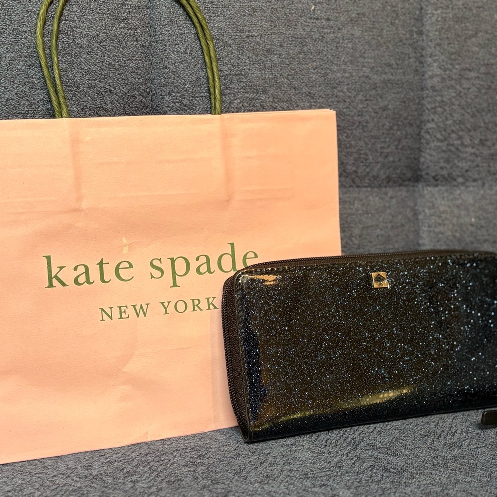 Kate Spade Sparkle Navy Zip Wallet